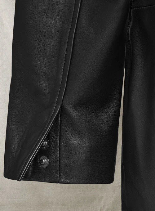 Margot Robie Wolf Of Wall Street Leather Long Coat mleatherjackets Margot Robie Wolf Of Wall Street Leather Long Coat