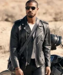 Michael B. Jordan Ruged Black Moto-Style Leather Jacket