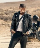 Michael B. Jordan Ruged Black Moto-Style Leather Jacket