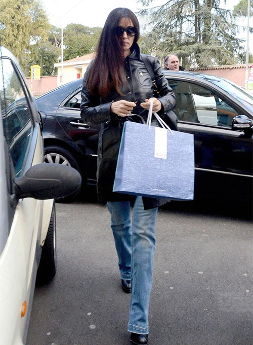 Monica Belucci Leather Trench Coat mleatherjackets Monica Belucci Leather Trench Coat