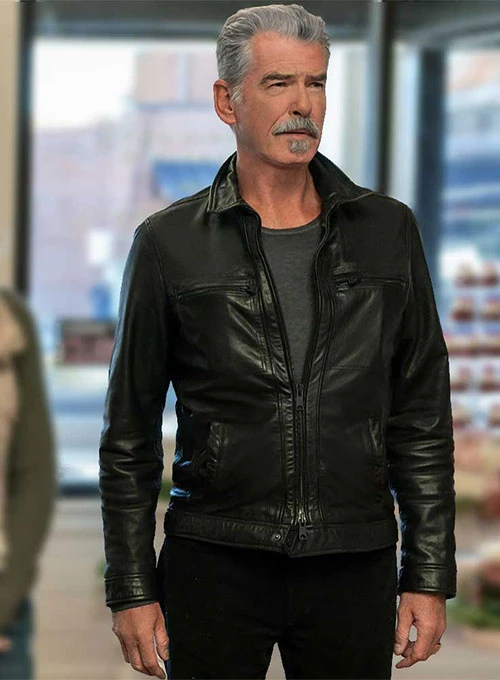 Pierce Brosnan Black Leather Jacket | Inspired by The Out-Law's