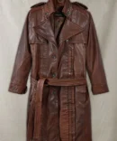 Luxe Spanish Quillted Brown Leather Long Coat