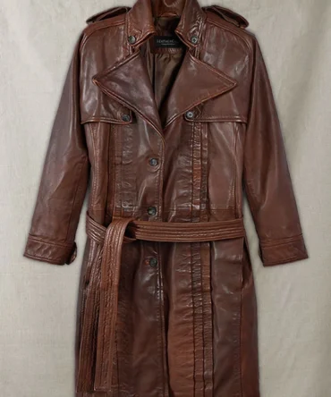 Luxe Spanish Quillted Brown Leather Long Coat