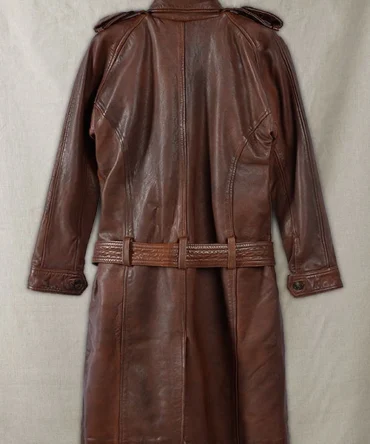 Luxe Spanish Quillted Brown Leather Long Coat