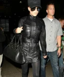 Viktoria Beckham Genuine Black Leather Trench Coat