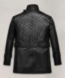 Viktoria Beckham Genuine Black Leather Trench Coat