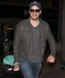 Chris Prat grey Leather Jacket