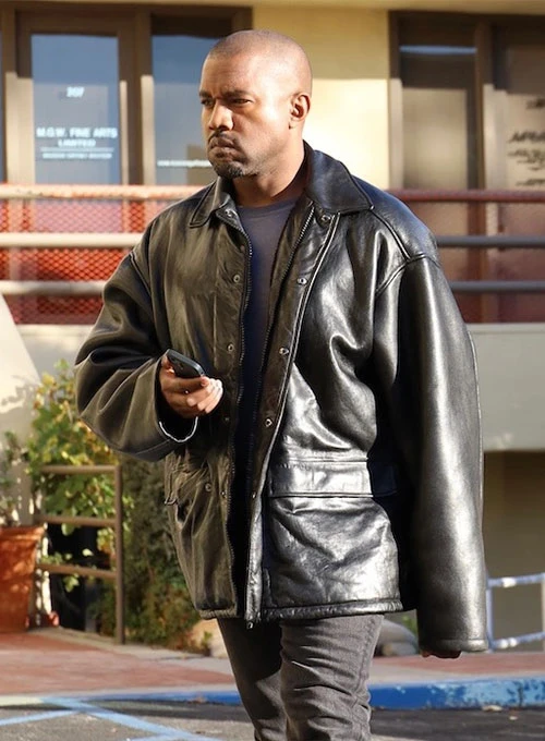 Kanye West Premium Leather Jacket mleatherjackets Kanye West Premium Leather Jacket