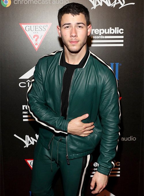 Nick Jonass MTV Video Music Awards Leather Jacket and Pants Set